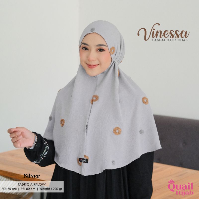 Jilbab Instan Bergo Tali Katun Airflow VINESSA Original Quail Hijab