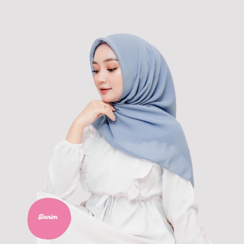 [ COD ] New 60+ Warna Daily Hijab Bella Square | Hijab Segi Empat Double Hycount | Hijab Segi Empat Bella Square-DENIM