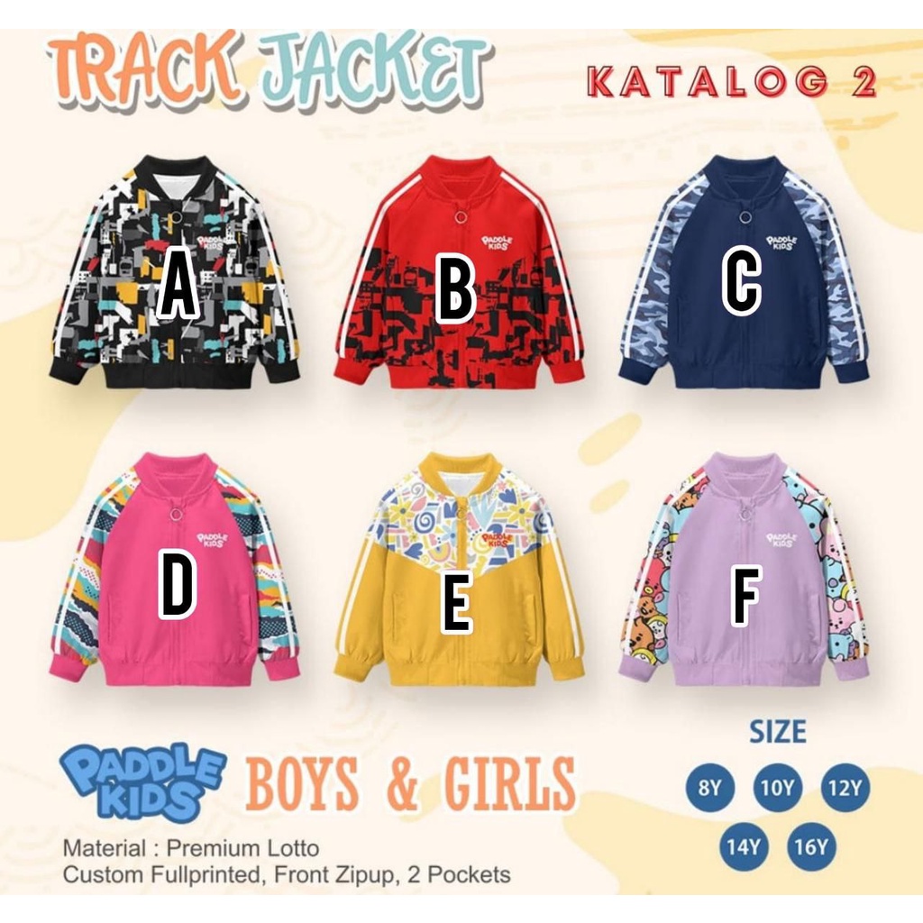 Track Jacket Lotto Motif 2 by Paddlekids, jaket anak usia 8-16 Tahun