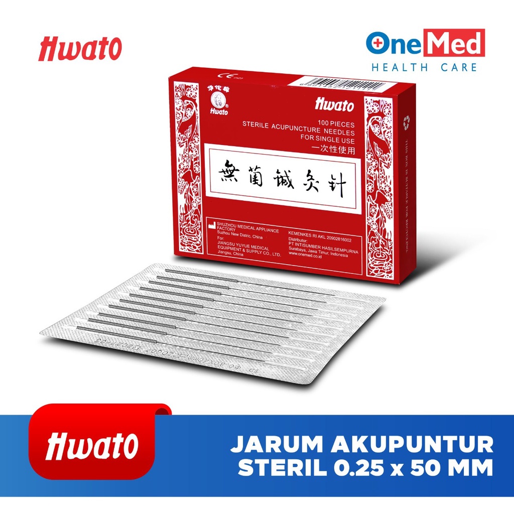 Jarum Akupuntur Hwato Acupuncture ( 0.25 x 50 mm ) Box Isi 100 Pcs OJB