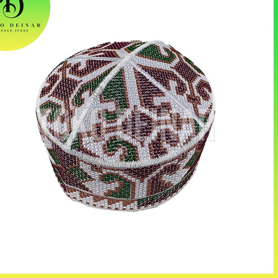 [L-98 ☎] Peci PAKISTAN Haji Alay Kopeah Lokal / Kopiyah Santri / Kupiyah Motif Bordir Dewasa Anak La