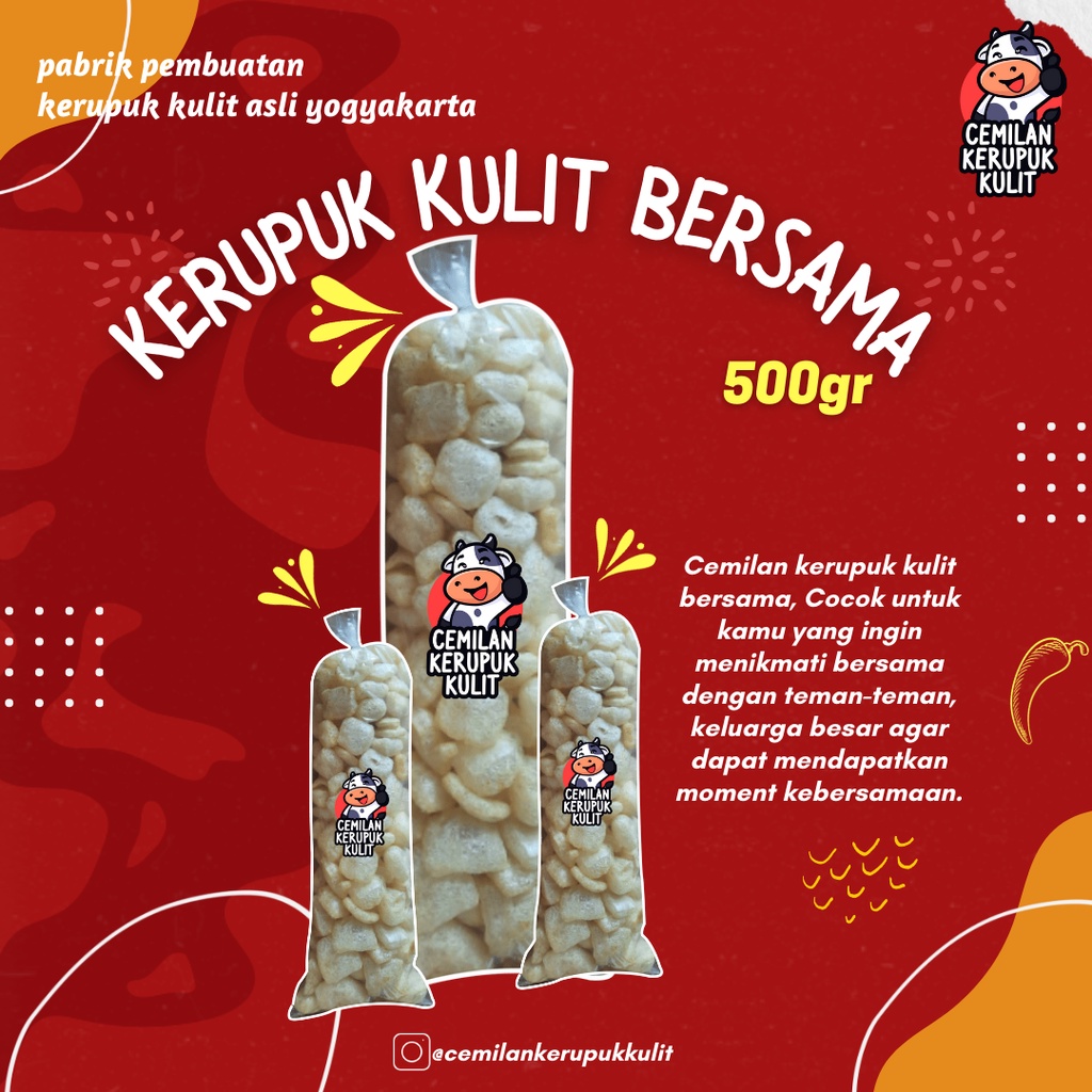 

cemilan kerupuk kulit 500gr/ kerupuk kulit asin / Kerupuk Kulit Asli Jogja