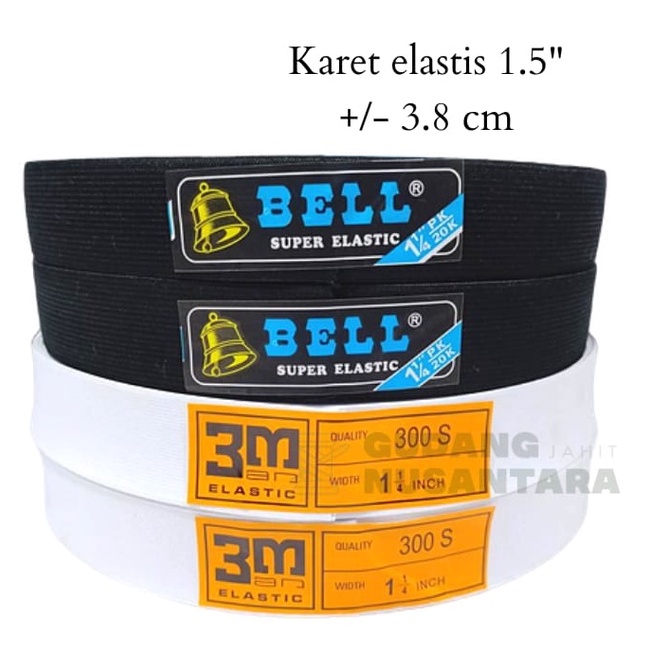 [Meteran] Karet elastis / karet jahit / elastik 1.5"/ 3M / Bell