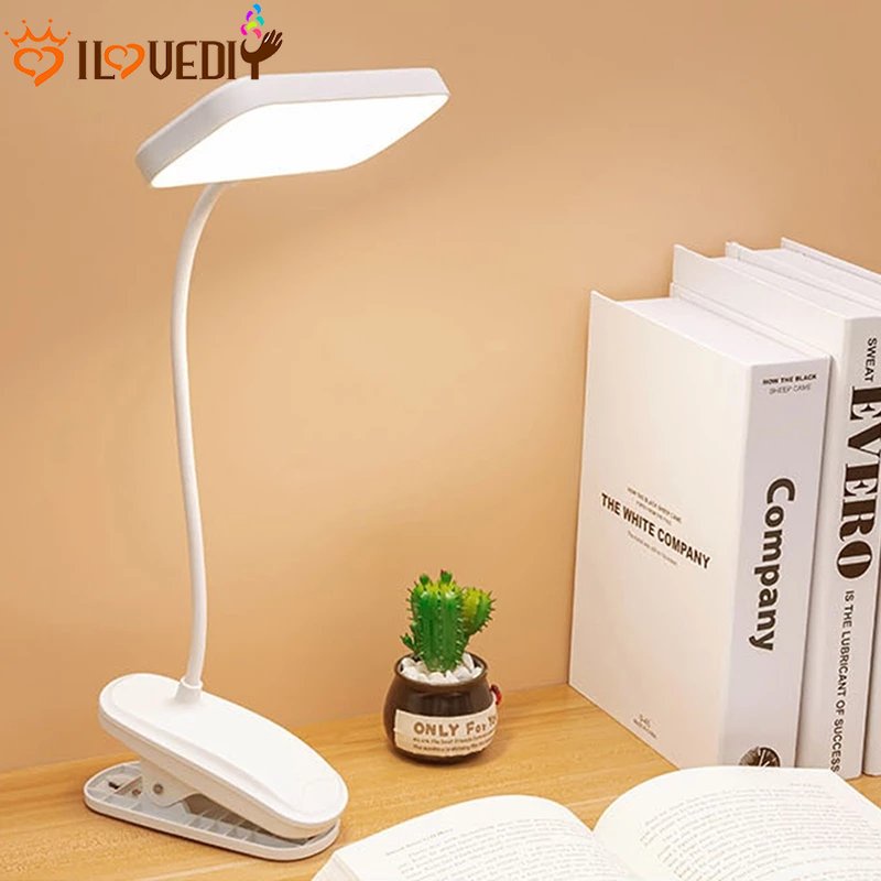 Lampu Tidur USB charging Pelindung Mata Lampu Belajar360° Lampu LED Fleksibel Dengan Klip 3gear Lampu Meja Baca Adjustable Cocok Kamar Tidur Dapur Asrama