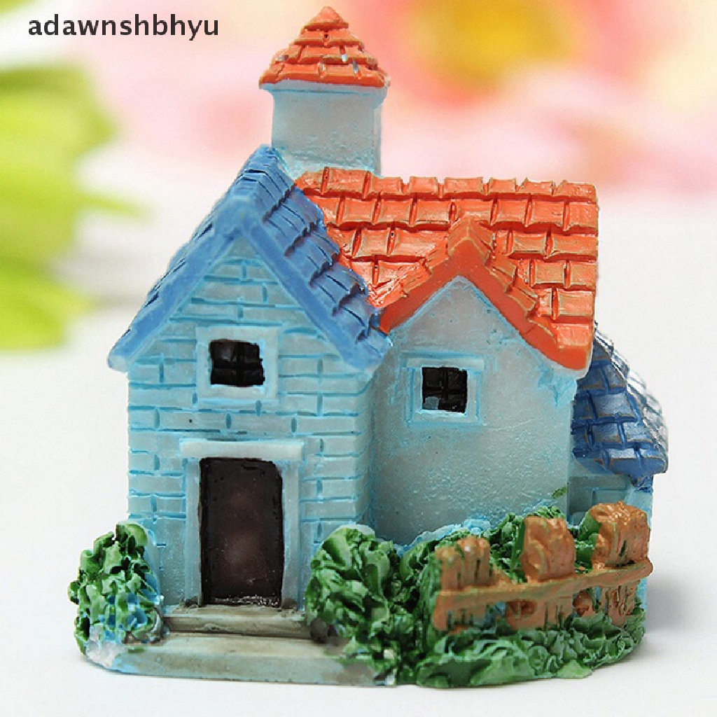 Adawnshbhyu Miniatur Rumah Boneka DIY Rumah villa Woodland fairy Planter Taman Dekorasi Rumah ID