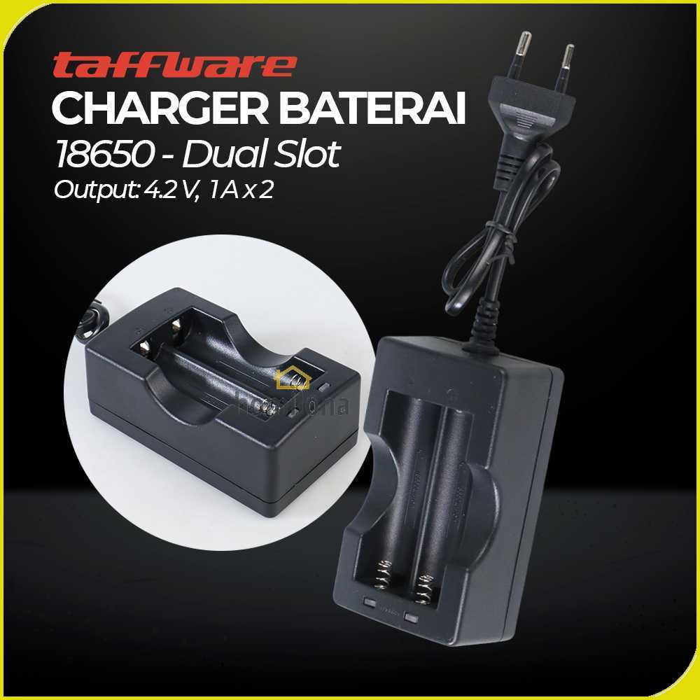 Taffware Charger Baterai Cell Charger 18650 Dual Slot - MTLC-04200-1000