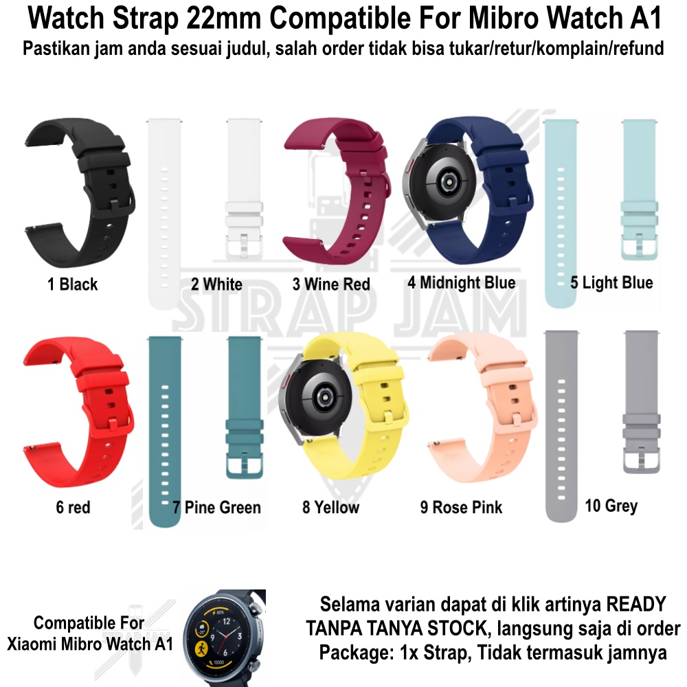 PWK Tali Jam Tangan Mibro Watch A1 - Strap 22mm Silikon Rubber Nyaman Warna