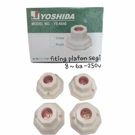 Fiting Fitting Lampu Plafon Segi Delapan E27 Kuningan YOSHIDA