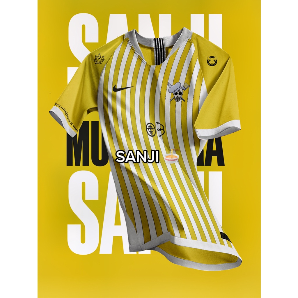 JERSEY ANIME JERSEY MUGIWARA X NIKE JERSEY BOLA JERSEY ANIME WANOKUNI SANJI JERSEY ONE PIECE