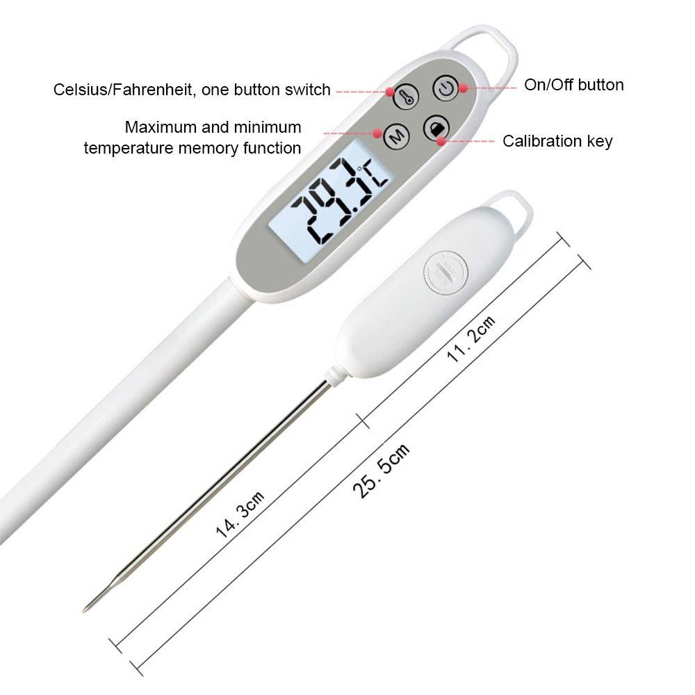 Top Termometer Makanan Digital Anti Air Termometer Makanan Profesional Barbekyu Alat Masak Pengukur Suhu Dapur