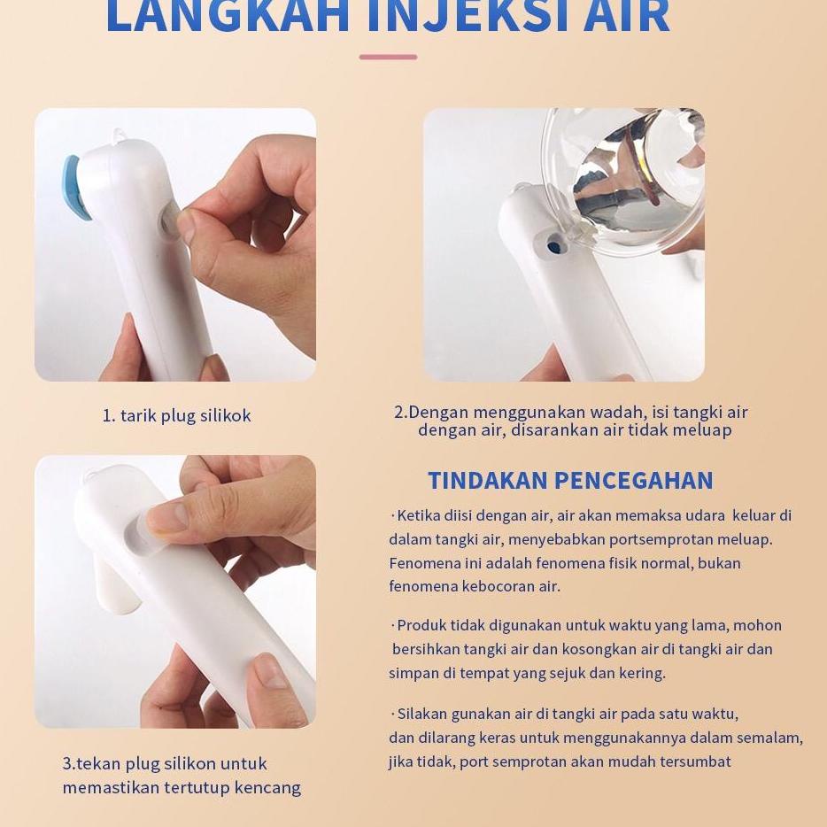 Paket Promo Kipas Angin Mini Portable Nano Spray 2 in 1 Usb Cas Genggam Bisa Di Isi Air