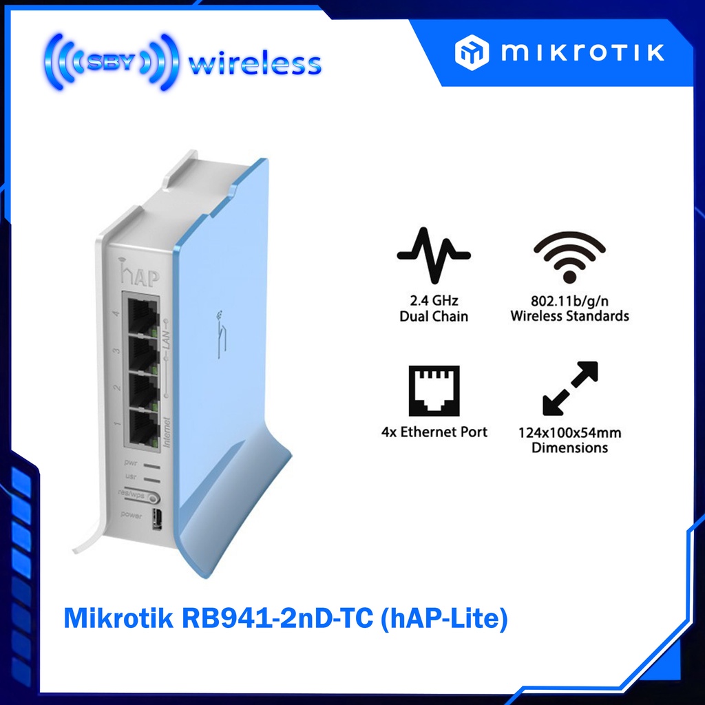 Mikrotik Router Wireless RB941-2nD-TC (hAP-Lite)