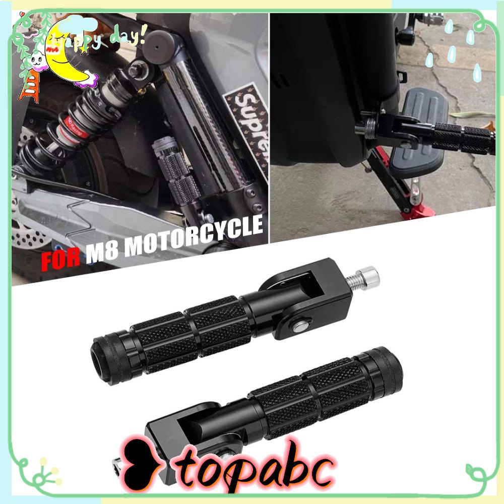 Top 1pasang Footpegs Universal 8mm 90putar Belakang Motor