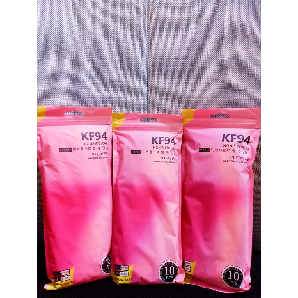 MASKER KF94 NON MEDICAL PFE ≥ 95% / MASKER KF94 ISI 10PCS/DISPOSABLE FACE MASK CAREINDO