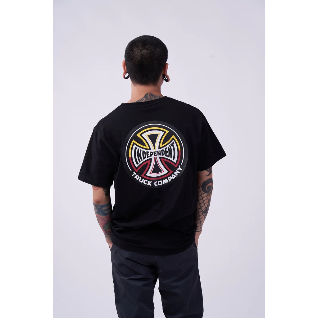 Independent Split Cross Black Tee