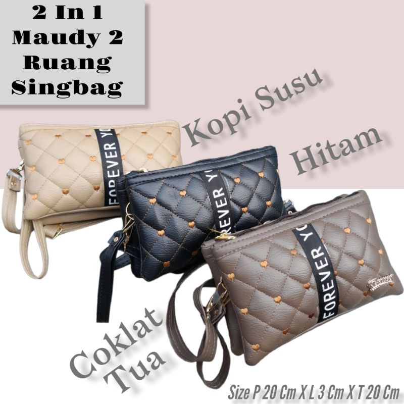 2in1 MAUDY BAG - BISA JADI SLINGBAG BISA JADI CLUTCH (ACCesoris tas dapat Random)