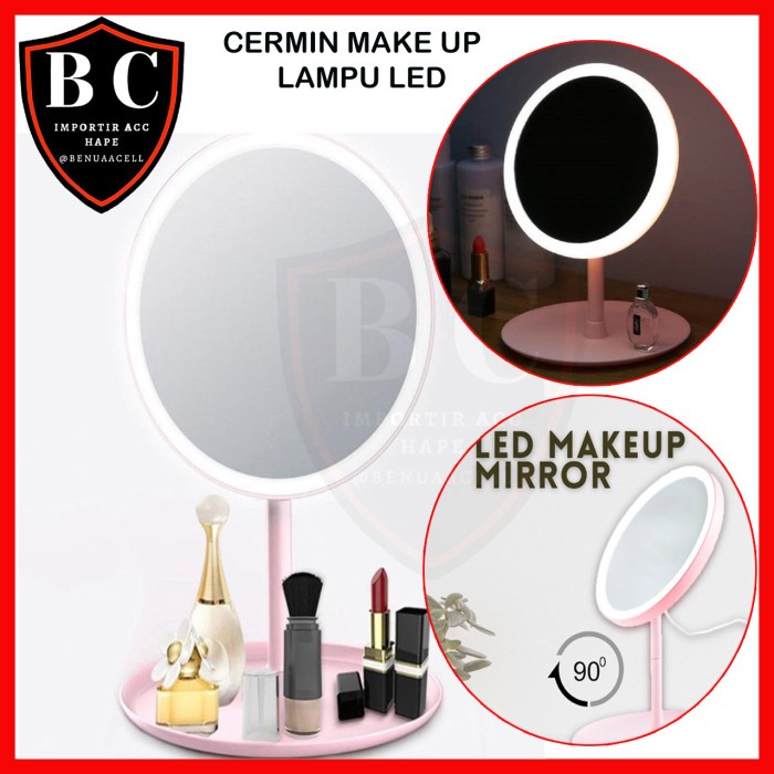 Jual Cermin Led Make Up Kaca Rias Bulat Aesthetics Portable Design