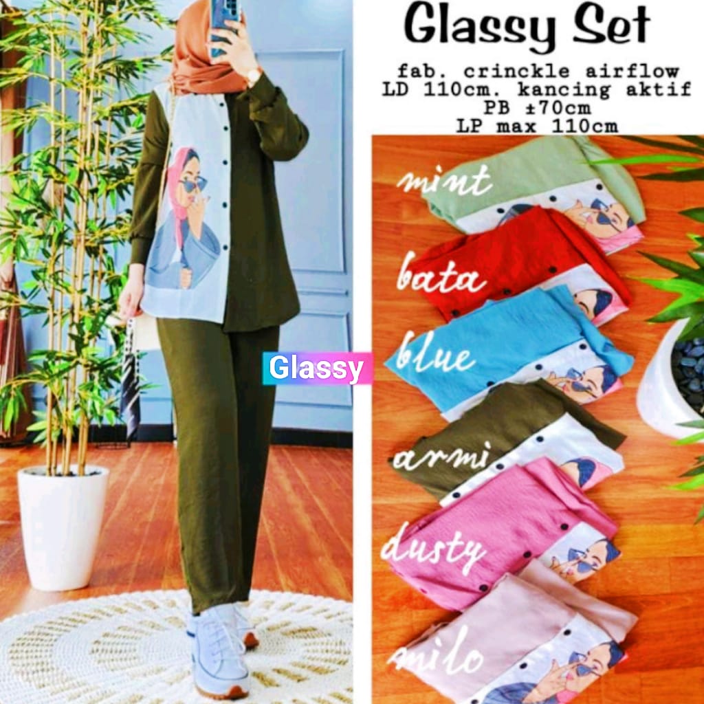 GLASSY SET CRINKLE / SETELAN SABLON CRINKLE WANITA / SETELAN SABLON WANITA TERBARU  // TONNI DJAYA