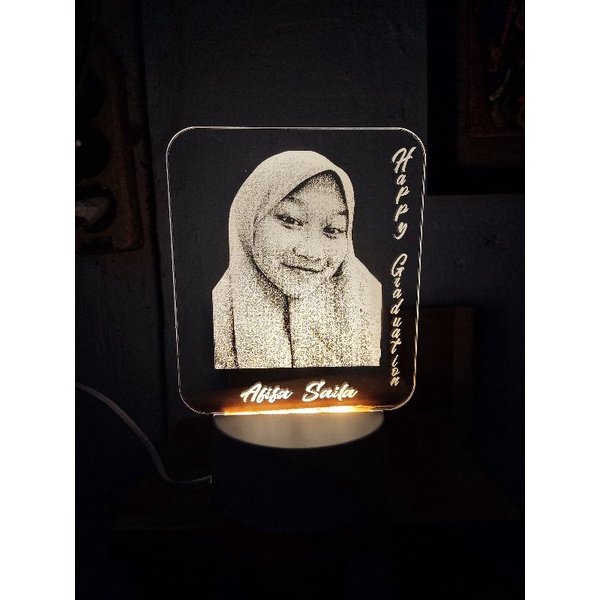 lampu tidur custom akrilik 3 warna