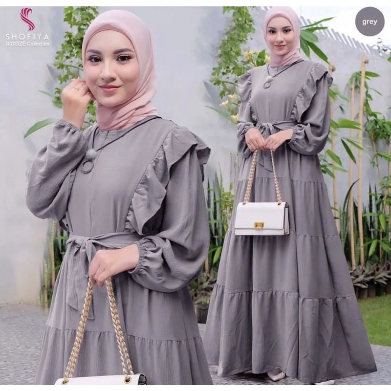 Gamis Muslimah Terbaru Ayunda Dress Bahan Crinkle Premium Gamis Polos Kekinian Gamis Hits Fashion Wa