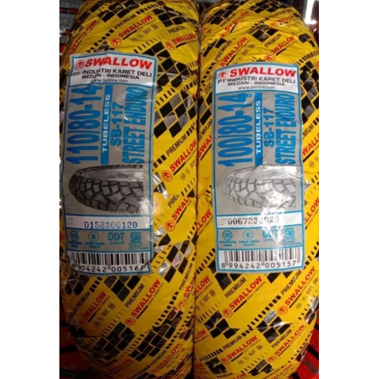 Ban Luar Tubeless (TL) Ring 14 Swallow Street Enduro (SB -117) Semi Trail  100/80-14 & 110/80-14