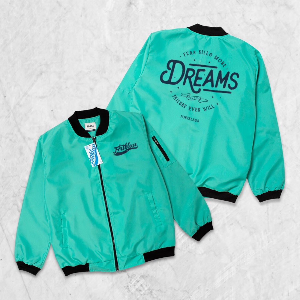 Fortglass Jaket Bomber Gafi Dream Jaket pria Lengan Panjang