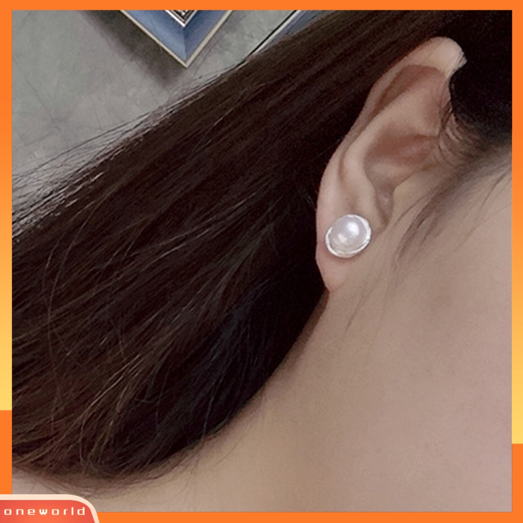 [WONE] 1pasang Anting Tusuk Lilitan Wanita Manis Mutiara Imitasi925Silver DIY Untuk Outdoor
