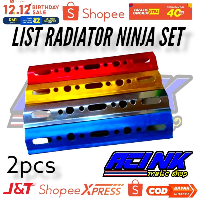 Lis radiator Ninja R dan RR cnc almunium sepasang kiri dan kanan