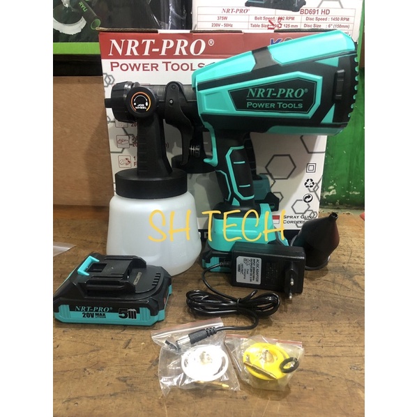 SPRAY GUN CORDLESS NRT PRO SC 820 DC SC820 SC820DC MESIN SEMPROT CAT BATRE