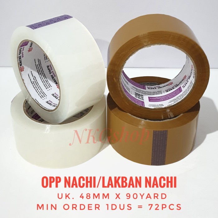 

Lakban Nachi/OPP Nachi 2" 48mm x 90yard (min 1dus = 72roll)