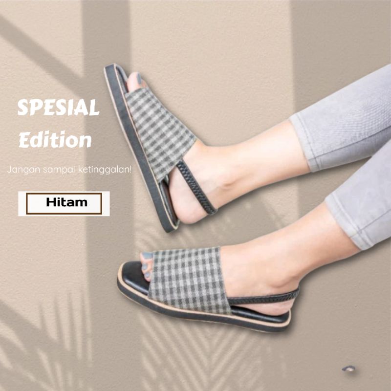 SEPATU SANDAL TALI KARET RAJUT WANITA TERBARU KEKINIAN SENDAL CEWEK SPON TRENDY