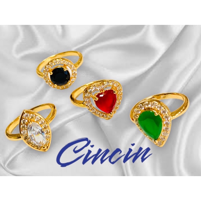 cincin permata //cuncin lapis emas //permata zircinia //cincin