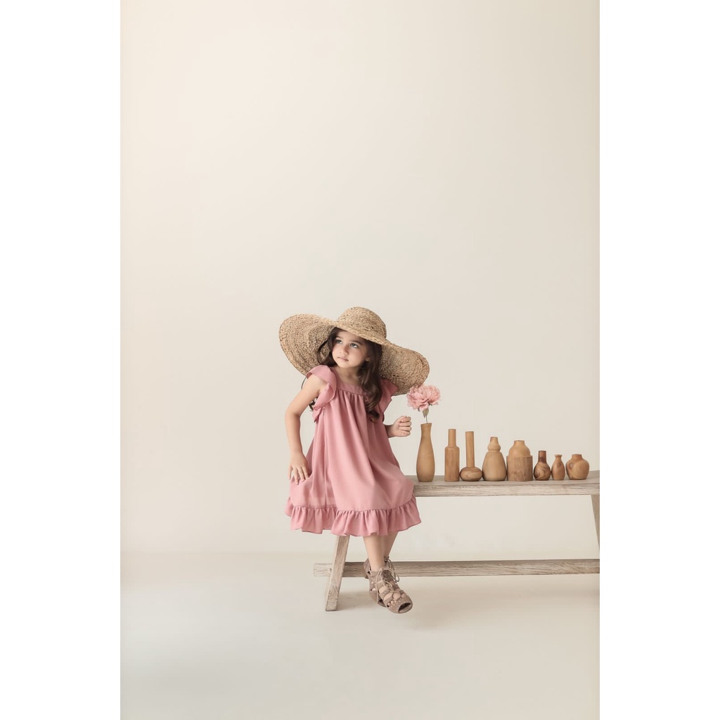 BELL AND BO CHIARA RUFFLES RIBBON DRESS DRESS ANAK PEREMPUAN 1-4 TAHUN