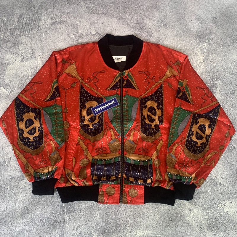 Jaket Vintage Silk Bomber Mighty AOP
