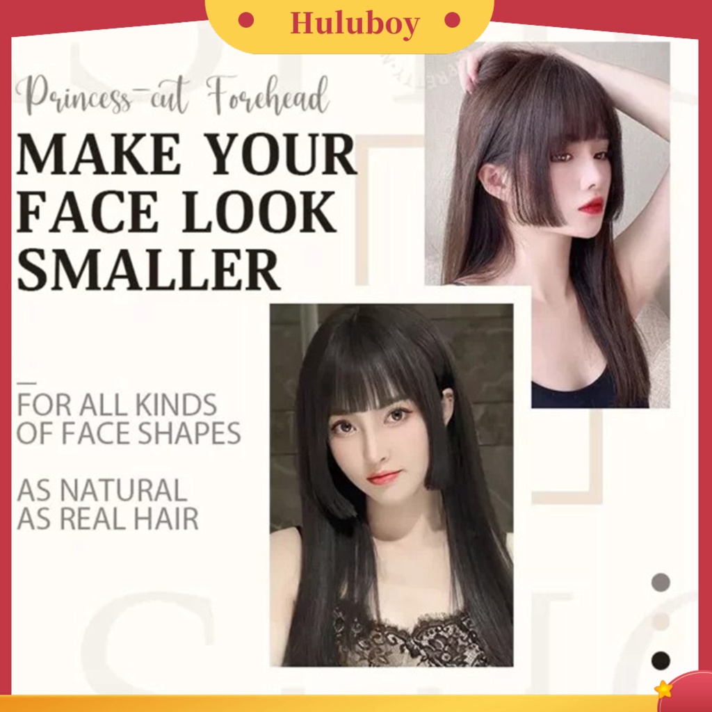 Rambut Poni Palsu Extensions Bahan Serat Suhu Tinggi Untuk Pakaian