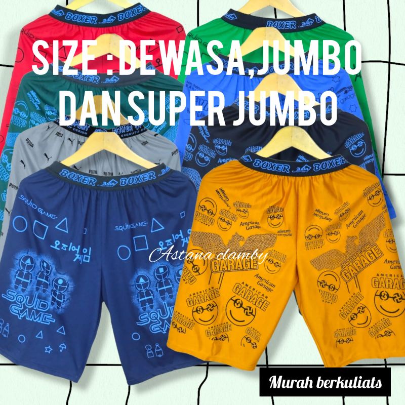 Celana pendek boxer Dewasa jumbo pria wanita paling murah langsung konveksi