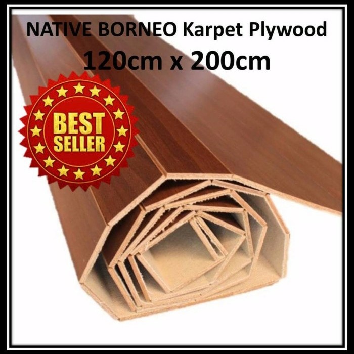 KARPET PLYWOOD/PLYWOOD CARPET, TIKAR KAYU (COKLAT TUA) 120CM X 200CM