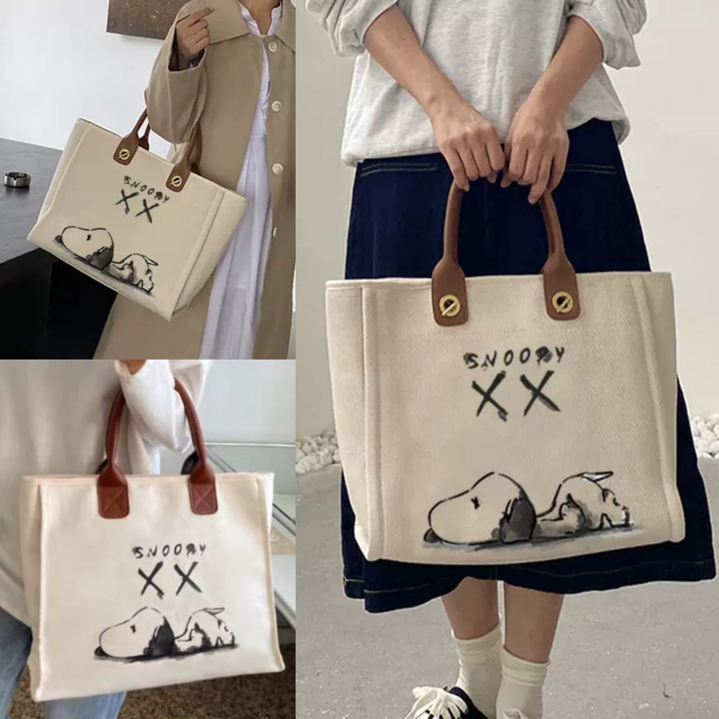 YASMITESTUFF | TAS TENTENG KANVAS ORI SNOOPY