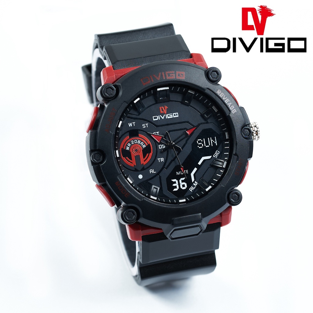 BS-Jam Tangan Divigo Analog Sport Strab Rubber WaterResist D-27