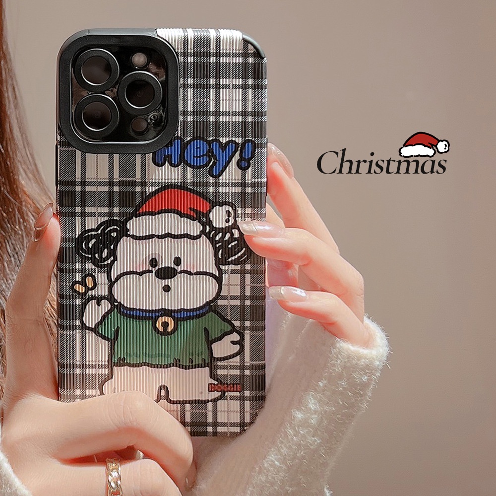 Ins Lucu Natal Anjing Kartun Silikon Case Untuk Iphone7 X14 11 12 MINI 13 PRO MAX Casing Cover Pelindung