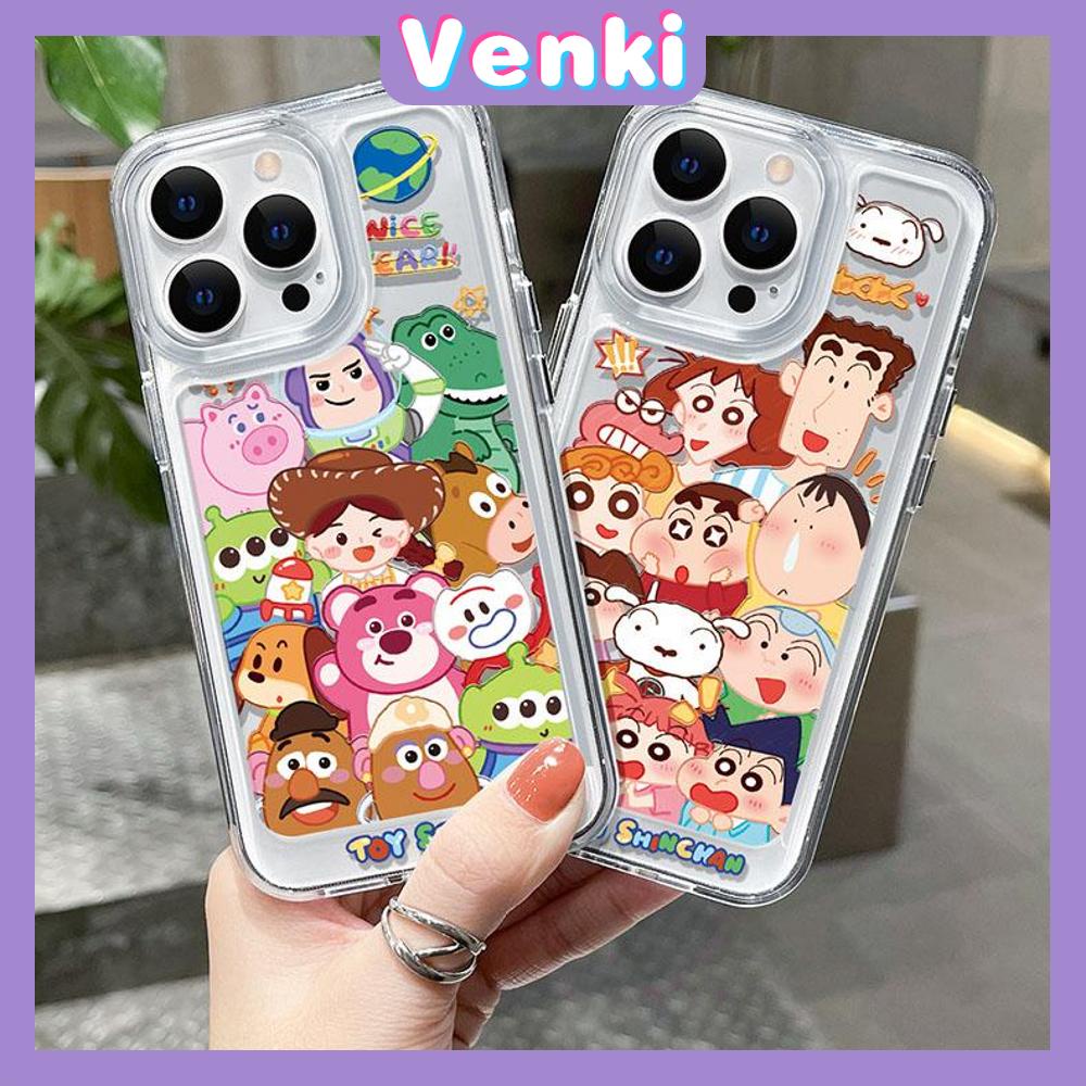 iPhone Case High Quality HD Transparent Acrylic Hard Case Cartoon Cute Metal Button Camera Protection Shockproof Compatible For iPhone 14 13 12 11 Pro Pro Max 7 8 Plus XR