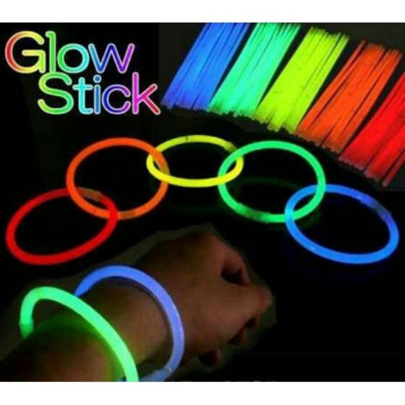 (10 pcs) Glow Stick.Show in Drak Stik Bercahaya Bisa di Jadikan Gelang Stick Bercahaya Glowing Stick