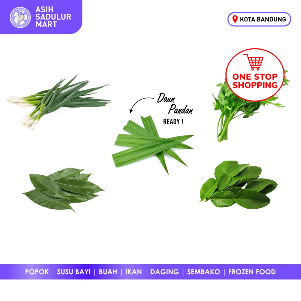 Daun Bawang / Seledri / Jeruk / Salam 100g Bumbu Dapur Promo Bandung