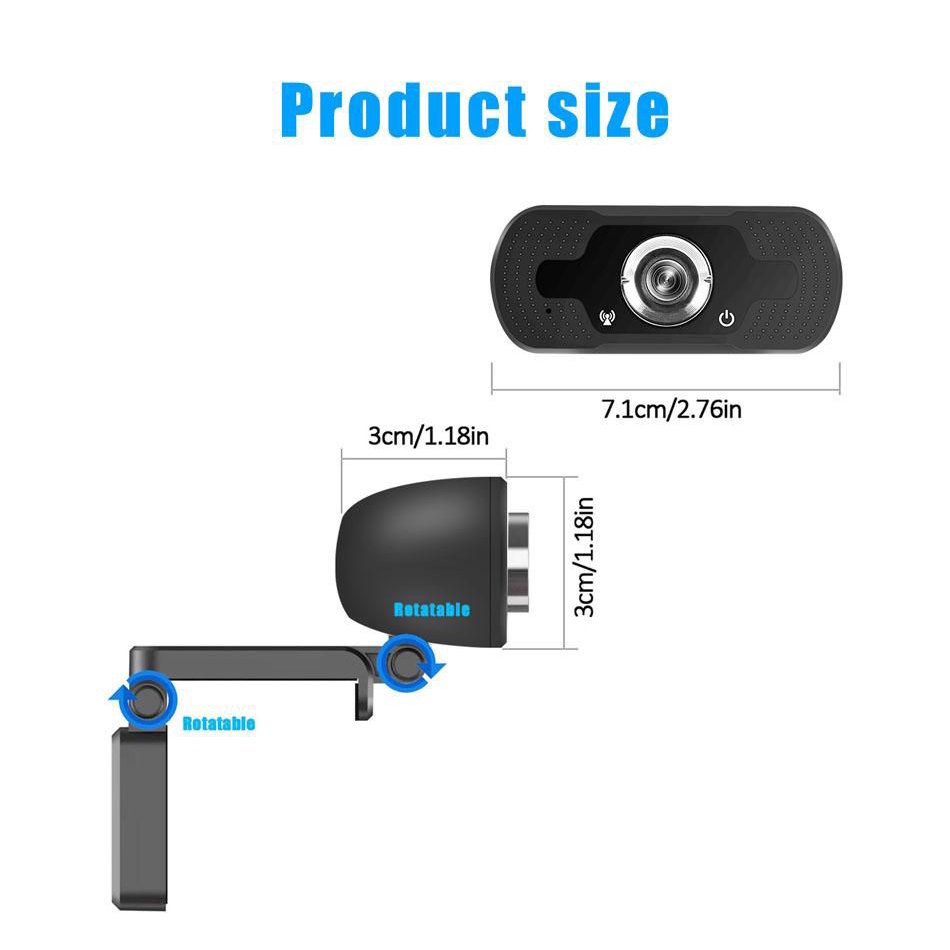 Webcam 1080p Laptop Kamera USB Komputer Full HD Resolusi 1080P