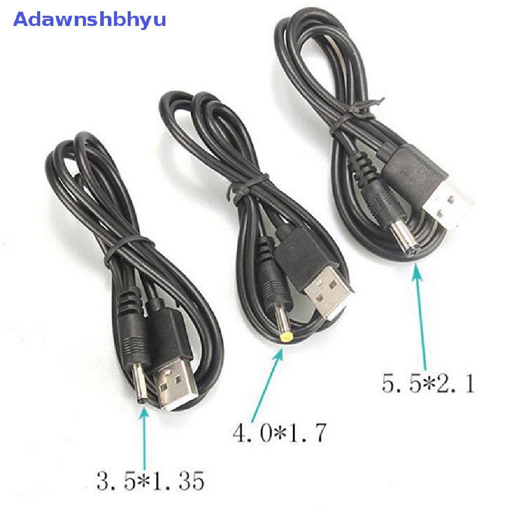 Adhyu USB Port to 2.5 3.5 4.0 5.5mm 5V DC Barrel Jack Kabel Listrik Cord Connector Black ID