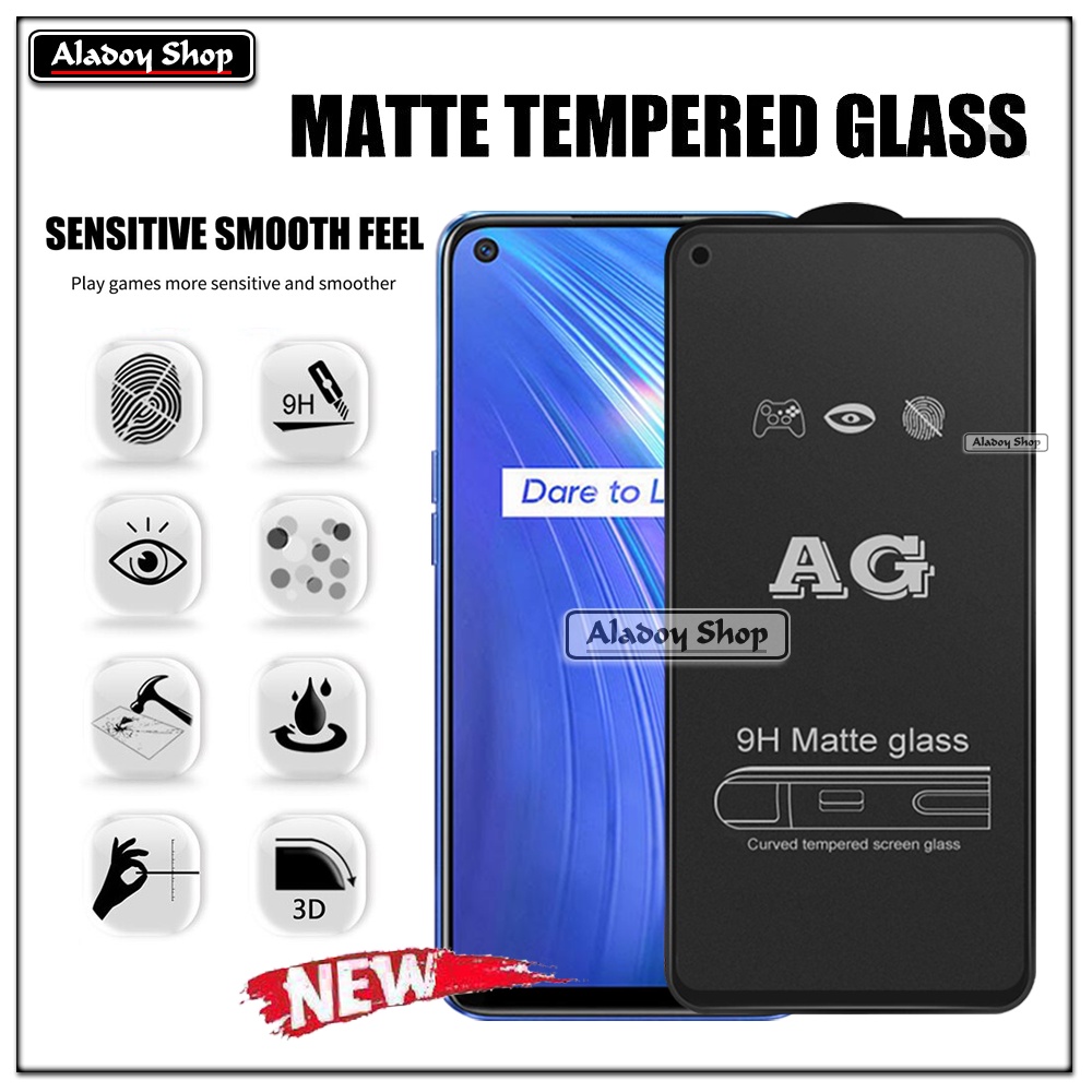 Paket 3IN1 Tempered Glass Layar Matte Anti Glare Realme 6 Free Tempered Glass Camera dan Skin Carbon