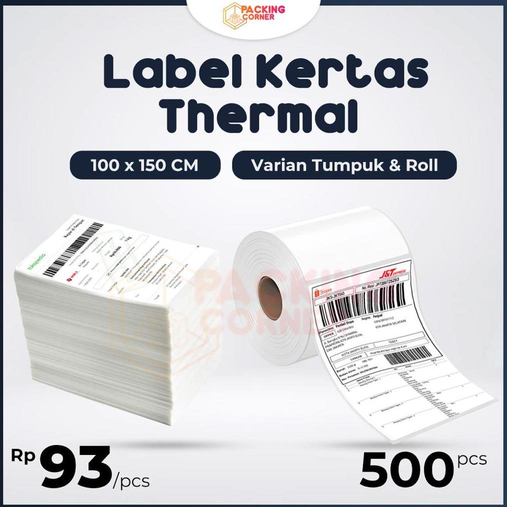 

KERTAS LABEL THERMAL BARE 100 X 150 100X150 STIKER STICKER A6 500PCS TERLARISS...,,,,,