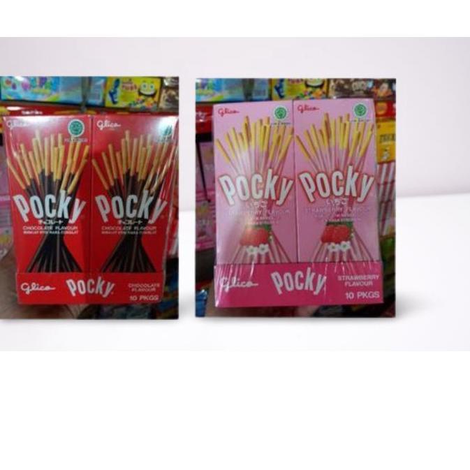 

RT4♚ Biskuit stick Pocky mini coklat dan strawberry /glico Pocky (1pack isi 10 x 22 gr ) cemilan enak dan murah Paling Baru