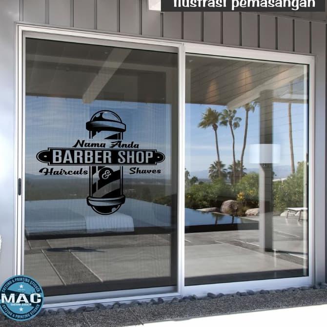 

[Seri]-H23L㊛ CUTTING STICKER BARBERSHOP - BISA CUSTOM NAMA ANDA amanah