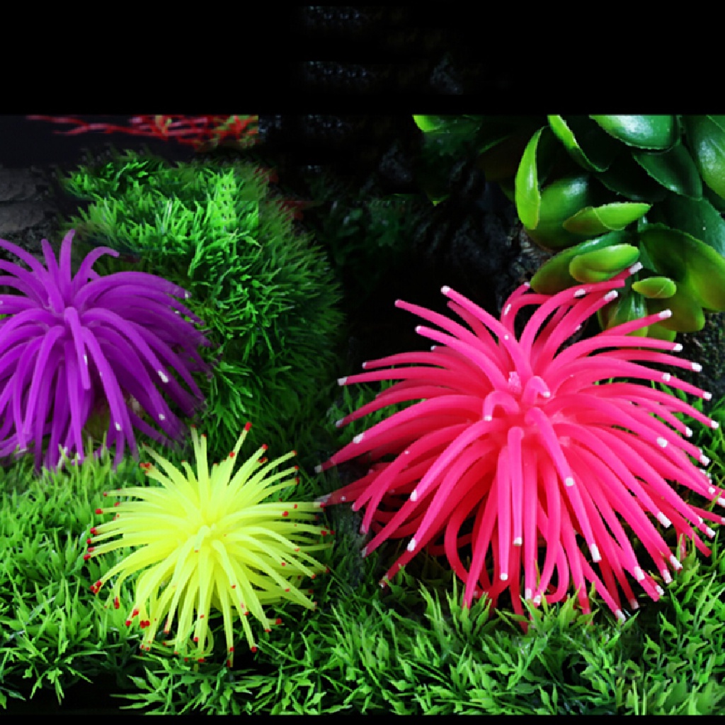 Adawnshbhyu Aquarium Ikan Decor Lembut Artificial Coral Underwater Dekorasi Ornamen ID